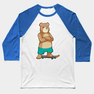 Bear as Skater with Skateboard Baseball T-Shirt